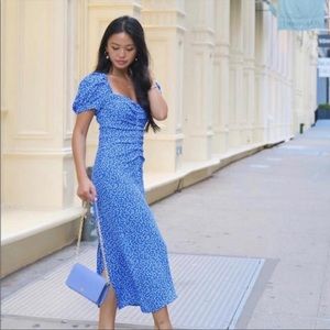 ZARA polka dot blue dress